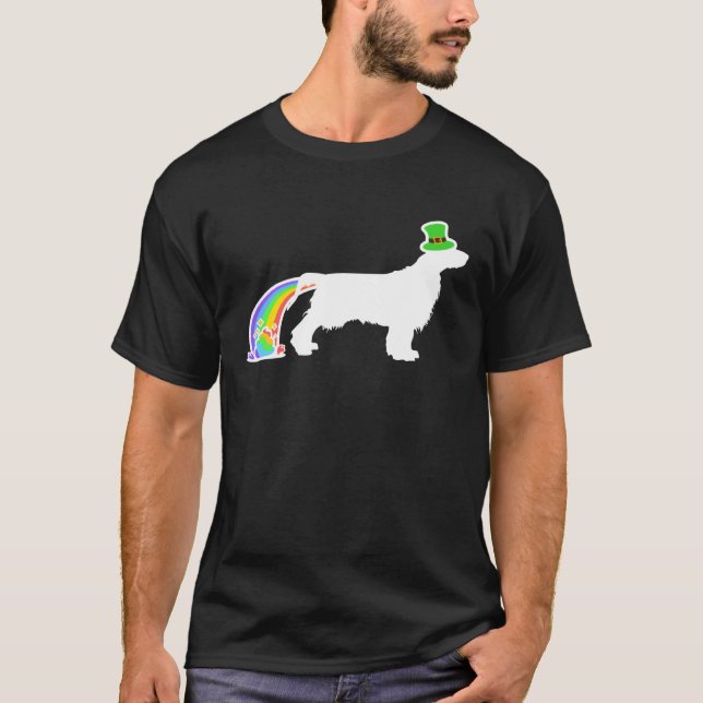 St. Patrick's Day Rainbow Dog Field Spaniel T-Shirt (Front)