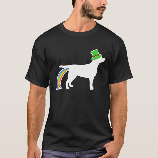 St Patrick's Day Rainbow Dog  Lab Labrador Retriev T-Shirt (Front)