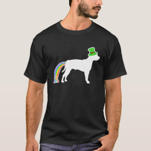 St Patrick's Day Rainbow Dog Staffordshire Bull T T-Shirt