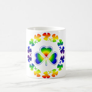 St. Patrick's Day Rainbow Irish   Lucky Shamrocks Coffee Mug