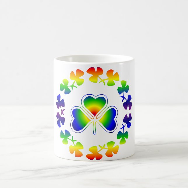 St. Patrick's Day Rainbow Irish | Lucky Shamrocks Coffee Mug (Center)