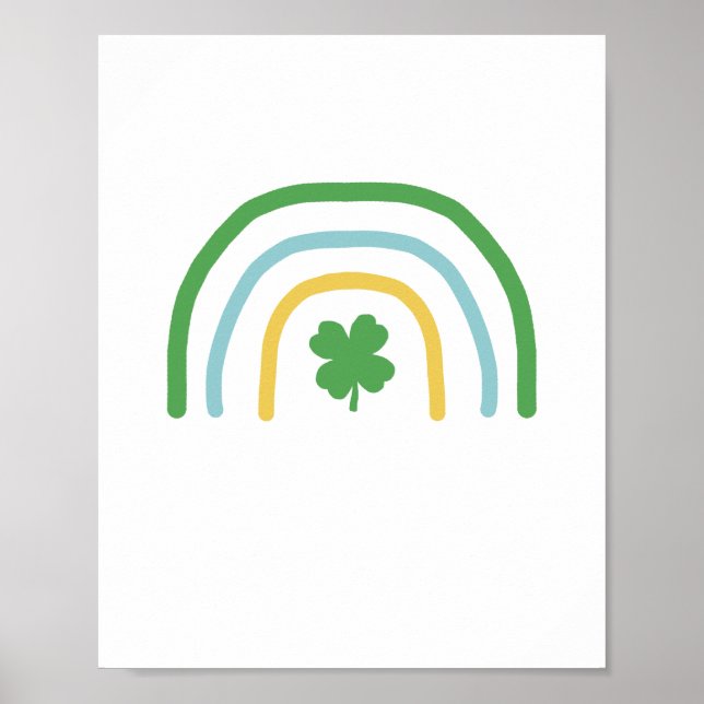 St Patricks Day Rainbow Irish Shamrock Poster (Front)