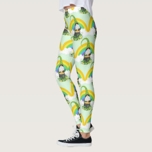 St Patricks Day Rainbow Leprechaun Lucky Charms Leggings