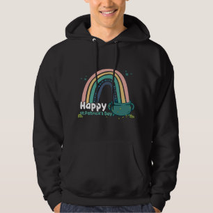 St.Patricks Day Rainbow Lucky Shamrocks and pot of Hoodie