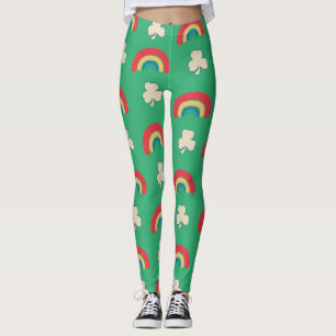St. Patrick's Day Rainbow & Shamrock Leggings