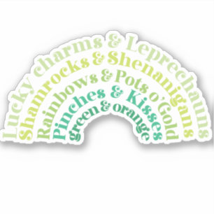 St. Patrick's Day rainbow typography design