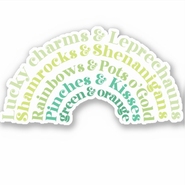 St. Patrick's Day rainbow typography design (Front)