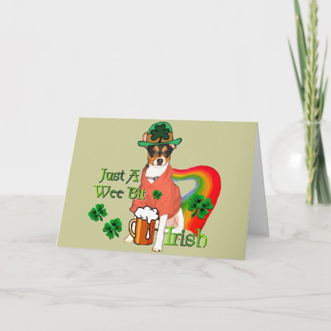 St. Patrick's Day Rat Terrier Card (Front)