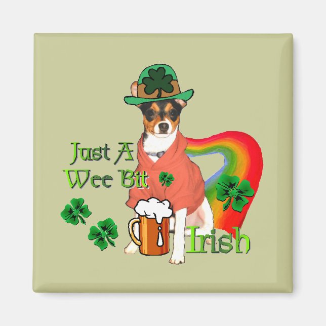 St. Patrick's Day Rat Terrier Magnet (Front)