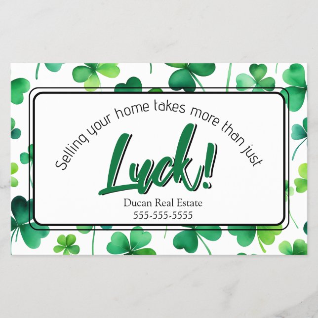 St. Patrick's Day Real Estate Postcard Flyer (Front)