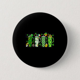 St Patricks Day Retro Tumbler Shamrock Saint Paddy 6 Cm Round Badge