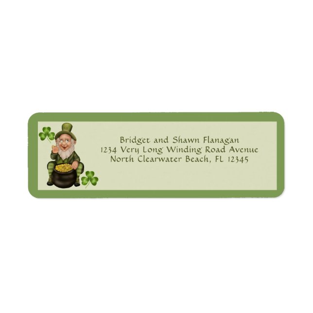St. Patrick's Day Return Address Label (Front)