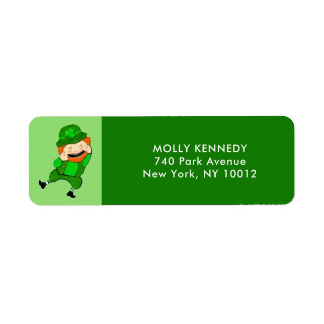 St. Patrick's Day Return Address Label (Front)