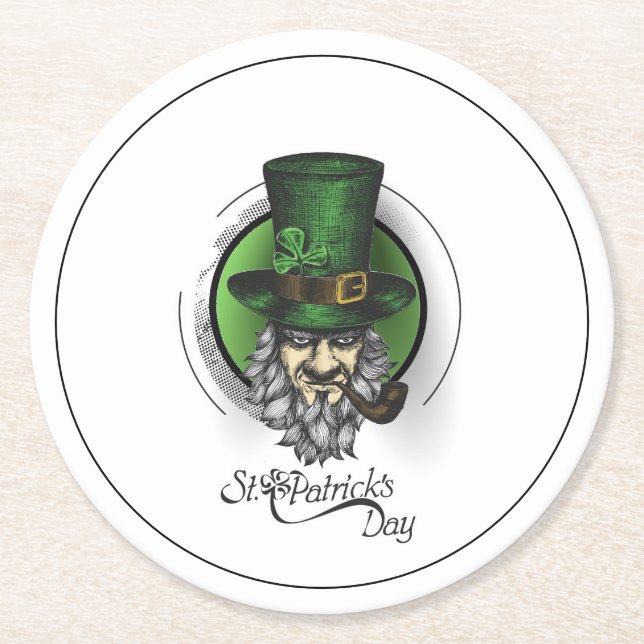 St Patrick's Day  Round Paper Coaster (Front)
