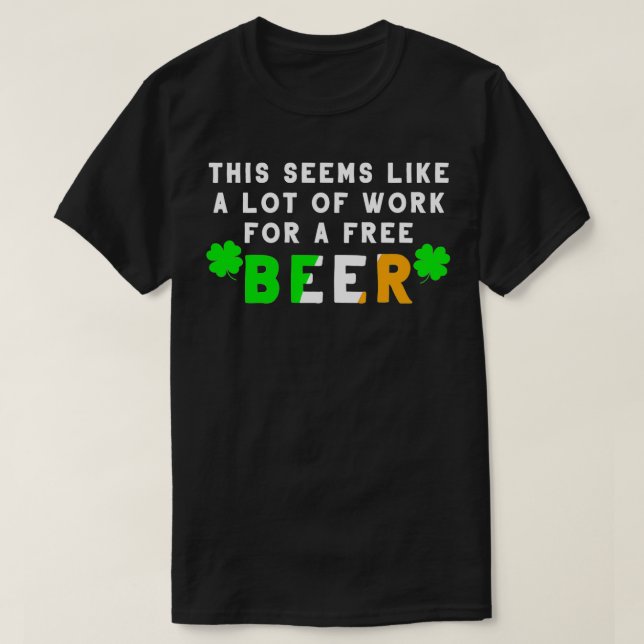 St Patricks Day Running Design Gift For Irish Beer T-Shirt (Design Front)