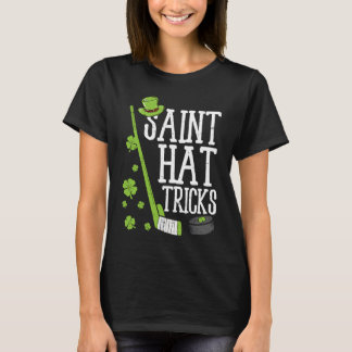 St Patricks Day Saint Hat Tricks Hockey Shamrock K T-Shirt