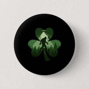 St Patricks Day Sasquatch Shamrock Funny Irish Men 6 Cm Round Badge