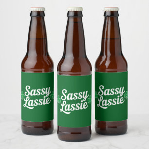 St Patricks Day Sassy Lassie Funny Irish Beer Bottle Label