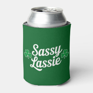 St Patricks Day Sassy Lassie Funny Irish Can Cooler