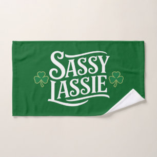 St Patricks Day Sassy Lassie Funny Irish Girl Hand Towel