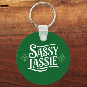 St Patricks Day Sassy Lassie Funny Irish Girl  Key Ring