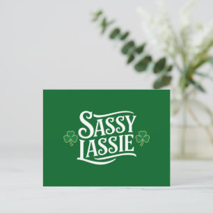 St Patricks Day Sassy Lassie Funny Irish Girl  Postcard