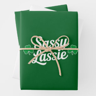 St Patricks Day Sassy Lassie Funny Irish  Wrapping Paper Sheet