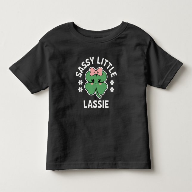 St Patricks Day Sassy Little Lassie Kids Girl Toddler T-Shirt (Front)