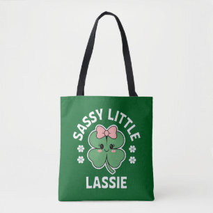 St Patricks Day Sassy Little Lassie Kids Girl Tote Bag