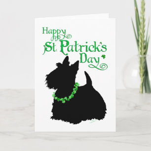 St Patrick's Day Scottish Terrier Card