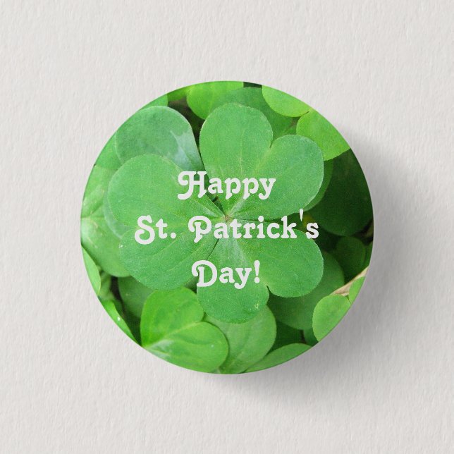 St. Patrick's Day Shamrock 3 Cm Round Badge (Front)