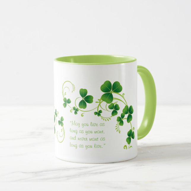 St. Patrick's Day Shamrock  and Irish Blessing Mug (Front Right)