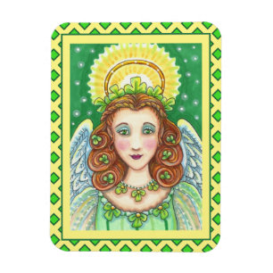 ST. PATRICK'S DAY SHAMROCK ANGEL, IRISH BLESSINGS MAGNET