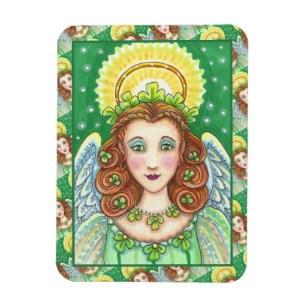 ST. PATRICK'S DAY SHAMROCK ANGEL, IRISH BLESSINGS MAGNET