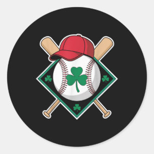 St Patricks Day Shamrock Baseball Irish For Kids B Classic Round Sticker