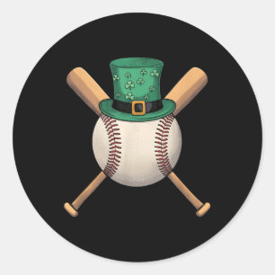 St Patricks Day Shamrock Baseball Leprechaun Hat M Classic Round Sticker