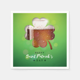 St. Patrick's Day Shamrock Beer Napkin
