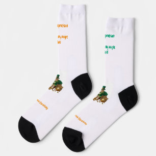 St Patrick's Day Shamrock Cat Humor Socks