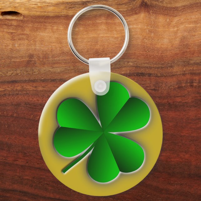 St Patricks Day Shamrock Classic Round Keychain (Front)