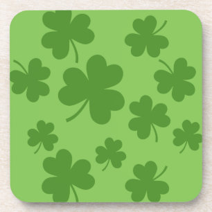 St Patrick's Day Shamrock Clover Pattern Coaster