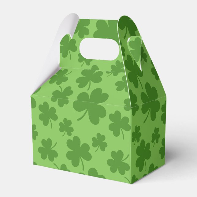 St Patrick's Day Shamrock Clover Pattern Favour Box (Front Side)
