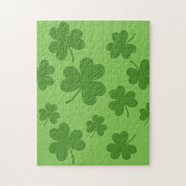 St Patrick's Day Shamrock Clover Pattern Jigsaw Puzzle (Vertical)