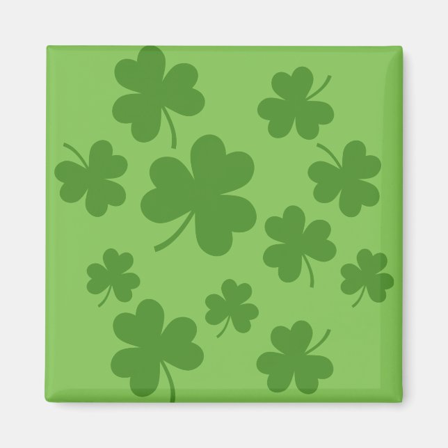 St Patrick's Day Shamrock Clover Pattern Magnet (Front)