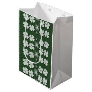 St Patricks Day shamrock clover pattern Medium Gift Bag