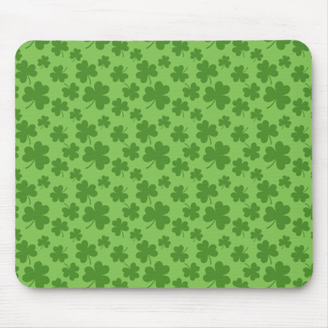 St Patrick's Day Shamrock Clover Pattern Mouse Pad (Front)