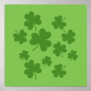St Patrick's Day Shamrock Clover Pattern Poster