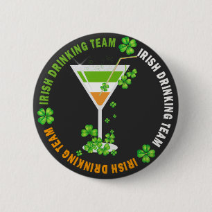 St. Patricks Day Shamrock Cocktail Button