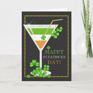 St.Patricks Day Shamrock Cocktail  Greeting Card