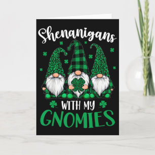 St Patricks Day Shamrock Cute Gnomes Irish Women K Card