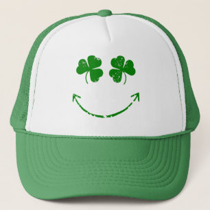St Patrick's Day Shamrock face humour Trucker Hat